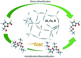 Graphical abstract: Direct versus acetalization routes in the reaction network of catalytic HMF etherification