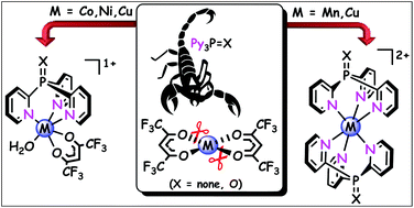 Graphical abstract: Variable coordination of tris(2-pyridyl)phosphine and its oxide toward M(hfac)2: a metal-specifiable switching between the formation of mono- and bis-scorpionate complexes