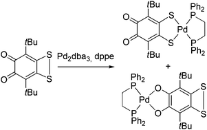 Graphical abstract: Regioisomerism in coordination chemistry: oxidative addition of a bifunctional ligand to palladium, stabilized with 1,2-bis(diphenylphosphino)ethane