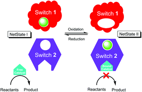 Graphical abstract: A high-speed network of nanoswitches for on/off control of catalysis