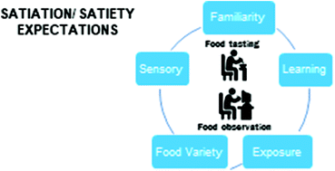 Graphical abstract: Expectations of food satiation and satiety reviewed with special focus on food properties