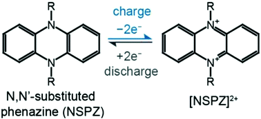 Graphical abstract: Multi-electron redox phenazine for ready-to-charge organic batteries
