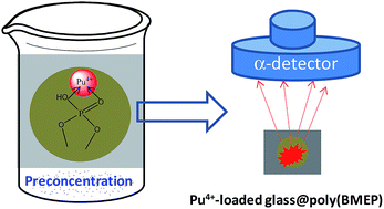 Graphical abstract: Phosphate-bearing polymer grafted glass for plutonium(iv) ion-selective alpha spectrometry