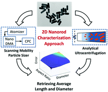 Graphical abstract: Determination of the length and diameter of nanorods by a combination of analytical ultracentrifugation and scanning mobility particle sizer