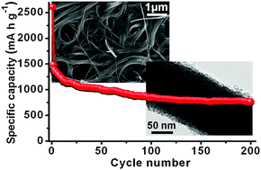 Graphical abstract: A bio-inspired nanofibrous silicon/carbon composite as an anode material for lithium-ion batteries