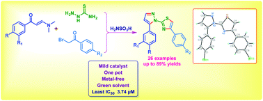 Graphical abstract: Sulfamic acid catalyzed one-pot, three-component green approach: synthesis and cytotoxic evaluation of pyrazolyl-thiazole congeners