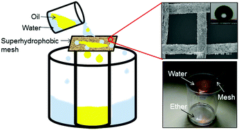 Graphical abstract: A facile modification of steel mesh for oil–water separation