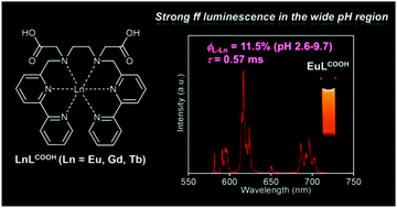 Graphical abstract: Water-soluble lanthanide complexes with a helical ligand modified for strong luminescence in a wide pH region