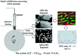 Graphical abstract: Analysis of the extremely rapidly cooled molten system (LiF–CaF2)eut–LaF3