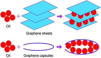 Graphical abstract: High capacity oil adsorption by graphene capsules