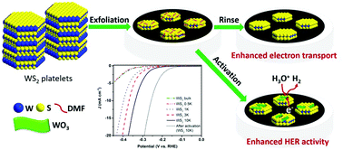 Graphical abstract: The effects of exfoliation, organic solvents and anodic activation on the catalytic hydrogen evolution reaction of tungsten disulfide