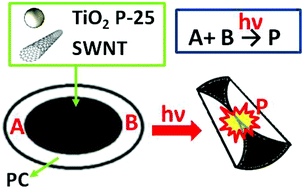 Graphical abstract: “The phactalysts”: carbon nanotube/TiO2 composites as phototropic actuators for wireless remote triggering of chemical reactions and catalysis