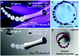 Graphical abstract: ZnO-based microrockets with light-enhanced propulsion