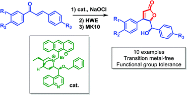 Graphical abstract: Asymmetric synthesis of new γ-butenolides via organocatalyzed epoxidation of chalcones