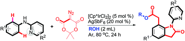 Graphical abstract: An Ir(iii)-catalyzed aryl C–H bond carbenoid functionalization cascade: access to 1,3-dihydroindol-2-ones