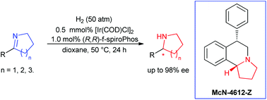 Graphical abstract: Synthesis of chiral cyclic amines via Ir-catalyzed enantioselective hydrogenation of cyclic imines