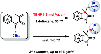 Graphical abstract: Tandem radical cyclization to construct poly-brominated 2-oxindoles