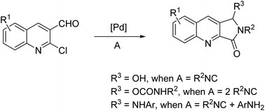 Graphical abstract: Palladium-catalyzed tandem reaction of 2-chloroquinoline-3-carbaldehydes and isocyanides