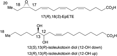 Graphical abstract: Stereoselective synthesis of 17,18-epoxy derivative of EPA and stereoisomers of isoleukotoxin diol by ring opening of TMS-substituted epoxide with dimsyl sodium