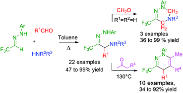Graphical abstract: Mannich reaction of trifluoroacetaldehyde hydrazones: a useful entry to trifluoromethyl substituted heterocycles