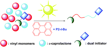 Graphical abstract: Block copolymer synthesis in one shot: concurrent metal-free ATRP and ROP processes under sunlight