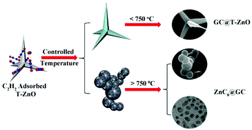 Graphical abstract: Mechanistic study of graphitic carbon layer and nanosphere formation on the surface of T-ZnO