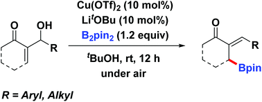 Graphical abstract: An expedient E-stereoselective synthesis of multi-substituted functionalized allylic boronates from Morita–Baylis–Hillman alcohols