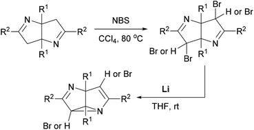 Graphical abstract: Synthesis of dibromo- and tetrabromo-bipyrrolines and their corresponding 2,6-diazasemibullvalene derivatives