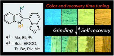 Graphical abstract: Indolylbenzothiadiazoles with varying substituents on the indole ring: a systematic study on the self-recovering mechanochromic luminescence
