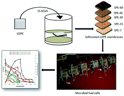Graphical abstract: Analysis of partially sulfonated low density polyethylene (LDPE) membranes as separators in microbial fuel cells