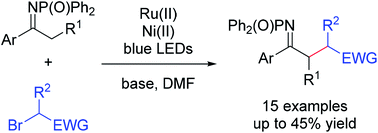 Graphical abstract: α-Alkylation of ketimines using visible light photoredox catalysis