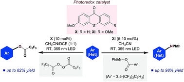 Graphical abstract: Photoredox ketone catalysis for the direct C–H imidation and acyloxylation of arenes