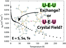 Graphical abstract: Assessing crystal field and magnetic interactions in diuranium-μ-chalcogenide triamidoamine complexes with UIV–E–UIV cores (E = S, Se, Te): implications for determining the presence or absence of actinide–actinide magnetic exchange
