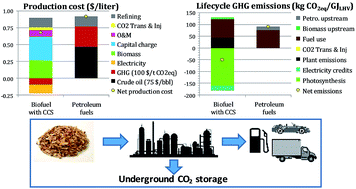 Graphical abstract: Negative-carbon drop-in transport fuels produced via catalytic hydropyrolysis of woody biomass with CO2 capture and storage