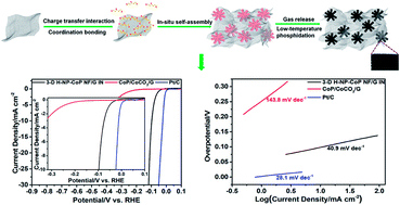 Graphical abstract: Diethylenetriamine-mediated self-assembly of three-dimensional hierarchical nanoporous CoP nanoflowers/pristine graphene interconnected networks as efficient electrocatalysts toward hydrogen evolution