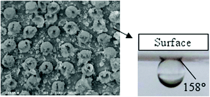 Graphical abstract: Superhydrophobic, highly adhesive arrays of copper hollow spheres produced by electro-colloidal lithography