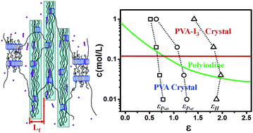 Graphical abstract: Stretch-induced complexation reaction between poly(vinyl alcohol) and iodine: an in situ synchrotron radiation small- and wide-angle X-ray scattering study