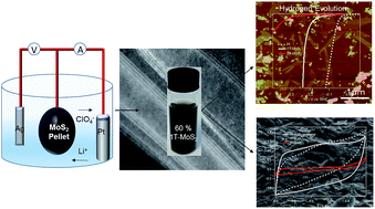 Graphical abstract: A simple electrochemical route to metallic phase trilayer MoS2: evaluation as electrocatalysts and supercapacitors