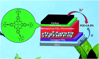 Graphical abstract: A solution-processable copper(ii) phthalocyanine derivative as a dopant-free hole-transporting material for efficient and stable carbon counter electrode-based perovskite solar cells