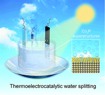 Graphical abstract: Electrodeposited cobalt phosphide superstructures for solar-driven thermoelectrocatalytic overall water splitting