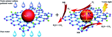 Graphical abstract: Endowing graphene with superior cation/anion co-purification and visible photocatalysis performances by in situ deposition of silver compounds