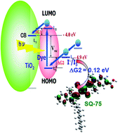 Graphical abstract: Investigation of the minimum driving force for dye regeneration utilizing model squaraine dyes for dye-sensitized solar cells