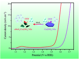 Graphical abstract: Amorphous MoSx developed on Co(OH)2 nanosheets generating efficient oxygen evolution catalysts