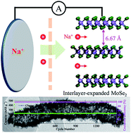 Graphical abstract: Hierarchical nanotubes constructed from interlayer-expanded MoSe2 nanosheets as a highly durable electrode for sodium storage
