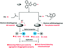Graphical abstract: Unique phenanthrenequinone imidazole-based fluorescent materials with aggregation-induced or two-photon emission