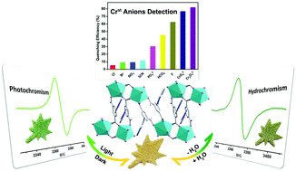 Graphical abstract: A novel photo- and hydrochromic europium metal–organic framework with good anion sensing properties