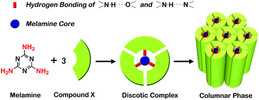 Graphical abstract: Hydrogen-bonding induced melamine-core supramolecular discotic liquid crystals