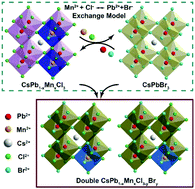 Graphical abstract: Optical properties of Mn2+ doped cesium lead halide perovskite nanocrystals via a cation–anion co-substitution exchange reaction