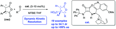 Graphical abstract: Dynamic kinetic resolution of bis-aryl succinic anhydrides: enantioselective synthesis of densely functionalised γ-butyrolactones
