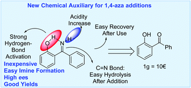 Graphical abstract: Intramolecular hydrogen-bond activation for the addition of nucleophilic imines: 2-hydroxybenzophenone as a chemical auxiliary